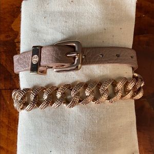 MARC BY MARC JACOBS LEATHER BRACELET- ROSE GOLD
